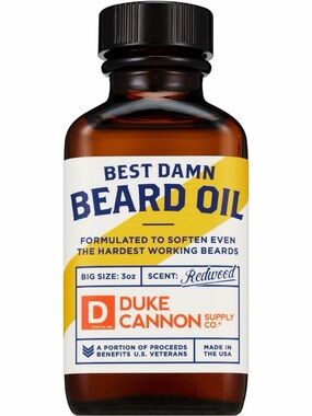 DUKE CANNON Best Damn Beard Oil Redwood Scent ~ Big Size 3 oz ~ New/Sealed